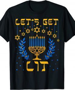 Let's Get Lit Hanukkah Jew Menorah Jewish Chanukkah Classic Shirt