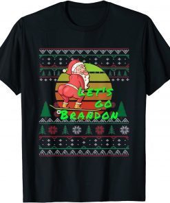 Let's Go Anti-Biden Christmas Skater Santa Skateboarding Gift Shirt