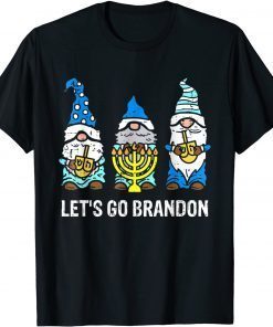Lets Go Biden Brandon Gnomes Menorah Hanukkah Chanukah Gift Shirt