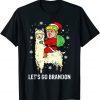 Lets Go Biden Brandon Trump Santa Riding Llama Christmas Classic Shirt