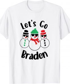 Let's Go Braden Brandon With Snowmies Cool Christmas Unisex T-Shirt