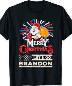Let's Go Branden Merry Christmas Patriotic Santa Claus Limited Shirt