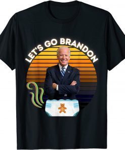 Let's Go Brandon Biden in Poopy Diaper Poopgate Graphic Gift T-Shirt