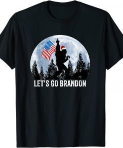 Lets Go Brandon Christmas Bigfoot Middle Finger America Flag Gift Shirt