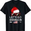 Let's Go Brandon Christmas Santa Hat and Flag Classic Shirt
