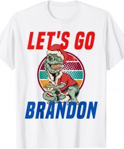 Let's Go Brandon Christmas Santa Tyrannosaurus T-Shirt
