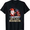 Lets Go Brandon Christmas Santa US Flag Joe Biden Xmas Gift Shirt