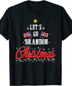 Let's Go Brandon Christmas Tree Lights Pjama Holiday Unisex Shirt