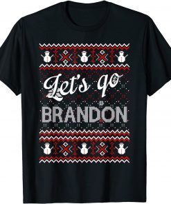 Let's Go Brandon Christmas Ugly Sweater Snowman Gift Shirt