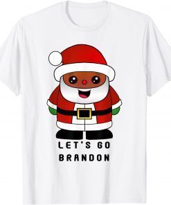 Let's Go Brandon Dark Skin Santa Classic Shirt