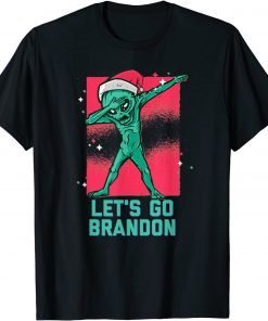Let's Go Brandon Impeach Biden American Santa Alien UFO Gift T-Shirt