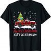Let's Go Brandon Merry Christmas Trump Riding Plaid Truck Gift Shirt