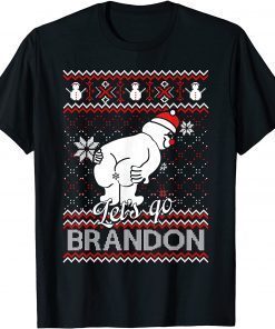 Let's Go Brandon Pooping Snowman Ugly Christmas Gift Shirt