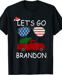 Let's Go Brandon Red Truck Christmas Tree Classic Shirt