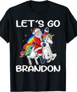 Let's Go Brandon Santa Unicorn Christmas Pajamas Family Xmas Classic shirt