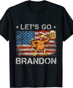 Let's Go Brandon Thanksgiving Turkey Anti Biden USA Flag Limited Shirt