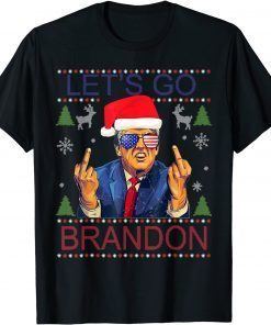 Let's Go Brandon Trump Sunglasses Ugly Christmas Sweater Unisex T-Shirt