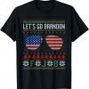 Let's Go Brandon Ugly Christmas Flag Glassed Unisex T-Shirt