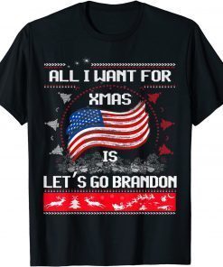 Lets Go Brandon Ugly Christmas Sweater US FLAG Brandon Xmas Limited Shirt