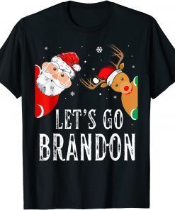 Let's Go Branson Brandon Santa Hat Christmas Lights T-Shirt