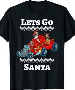 Let's Go Santa Driving A Race Car Christmas Classic Shirt