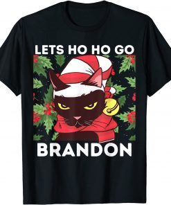 Lets Ho Ho Go Brandon Ugly Christmas Sweater With Cat 2021 Shirt
