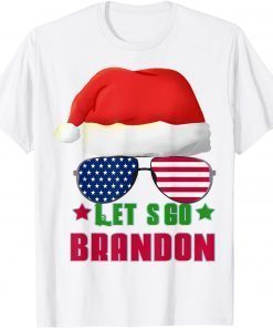Let's go Brandon Christmas Santa Hat Sunglasses Limited Shirt