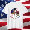 Love Never Melts Round Shaped American Flag Christmas Party T-Shirt