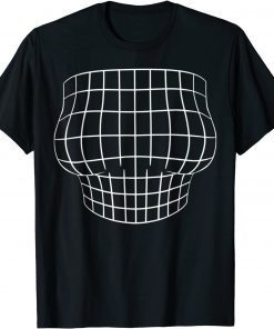 Magnified Chest Optical Illusion Grid Big Boobs Bachelorette Unisex Shirt