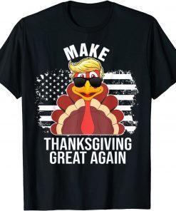 Make Thanksgiving Greatss Again Trumps Turkey Flag American Classic Shirt