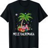 Mele Kalikimaka Christmas Lights Palm Tree Hawaiian T-Shirt