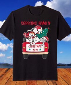 Merry Catmas Christmas Truck Cat Lovers Serrano Family T-Shirt