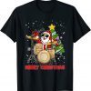 Merry Christmas Drum And Santa Drummer Lover Xmas Unisex Shirt