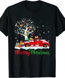 Merry Christmas Red Truck Plaid Christmas Tree Lights Snow Classic Shirt