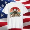 Merry Christmas Retro Vintage Santa Head Candy Cane T-Shirt