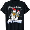 Merry Christmas Santa Siberian Husky Dog Christmas Unisex shirt