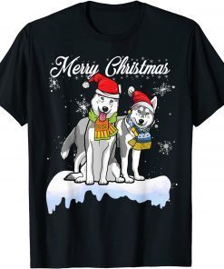 Merry Christmas Santa Siberian Husky Dog Christmas Unisex shirt