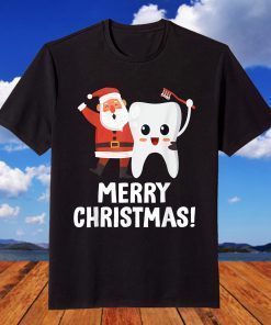 Merry Christmas Smiling Tooth Dentist Life Holiday Dental T-Shirt