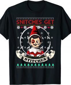 Merry Christmas Snitches Get Stitches Ugly Sweater Classic Shirt