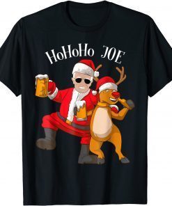Merry Christmas with Biden HoHoHo Joe Reindeer beer Us 2021 T-Shirt