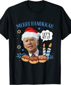 Merry Hanukkah Let's Get Lit Biden Christmas 2022 Shirt
