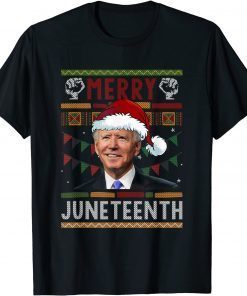 Merry Juneteenth Santa Joe Biden Ugly Christmas Gift Shirt