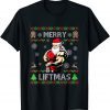 Merry Liftmas Funny Christmas Gym Lifting Santa Ugly Sweater T-Shirt