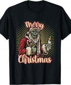 Merry Scary Christmas Ugly Sweater Santa Claus Skull Limited Shirt