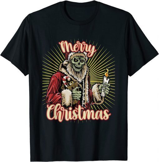 Merry Scary Christmas Ugly Sweater Santa Claus Skull Limited Shirt