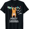Merry Slothmas Christmas Sloth Pajamas Santa Hat Xmas Sloth Official Shirt