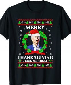 Merry Thanksgiving Trick Or Treat Santa Joe Christmas Classic Shirt