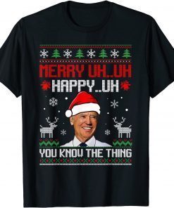 Merry Uh...uh.. Happy Uh...christmas Meme Anti Joe Biden Classic Shirt