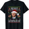 Merry Watermelon Day Santa Joe Biden Ugly Christmas Limited Shirt