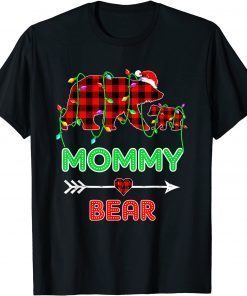 Mommy Bear Christmas Pajama Red Plaid Buffalo Family T-Shirt